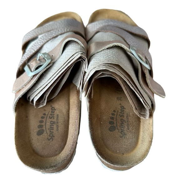 SPRING STEP Flossie Strap Leather Slide Sandal in Champagne  8.5 | 39 - Picture 6 of 8